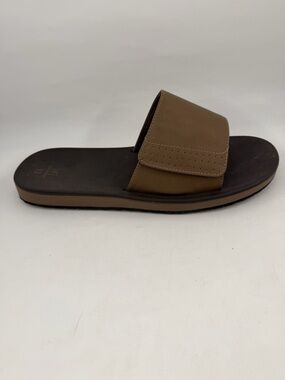 George’s Men’s Faux Leather Sandals - SZ 13 - with Hook & Loop Feature Brown